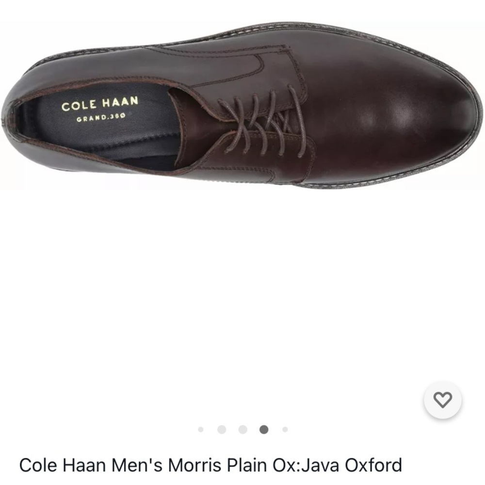 NWT Cole Haan 11 WIDE Morris Plain Oxford lace up dress work shoe in Java Brown - Picture 7 of 7
